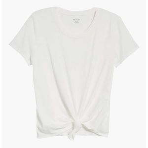 Madewell Knot Front Tee - White Chalk